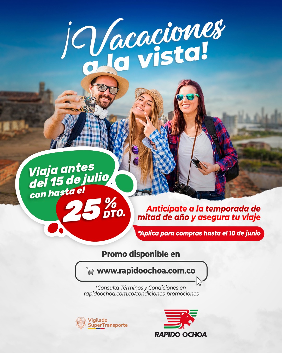 compra tus tiquetes para viajar en junio con descuento